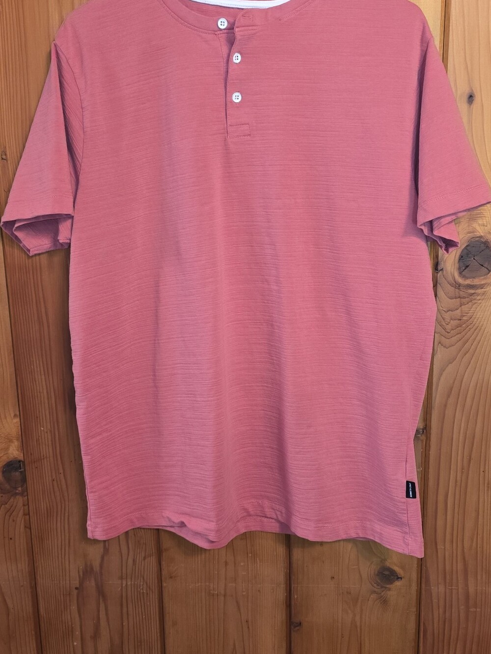 Kenneth Cole Short Sleeve Henley in Dusty Rose